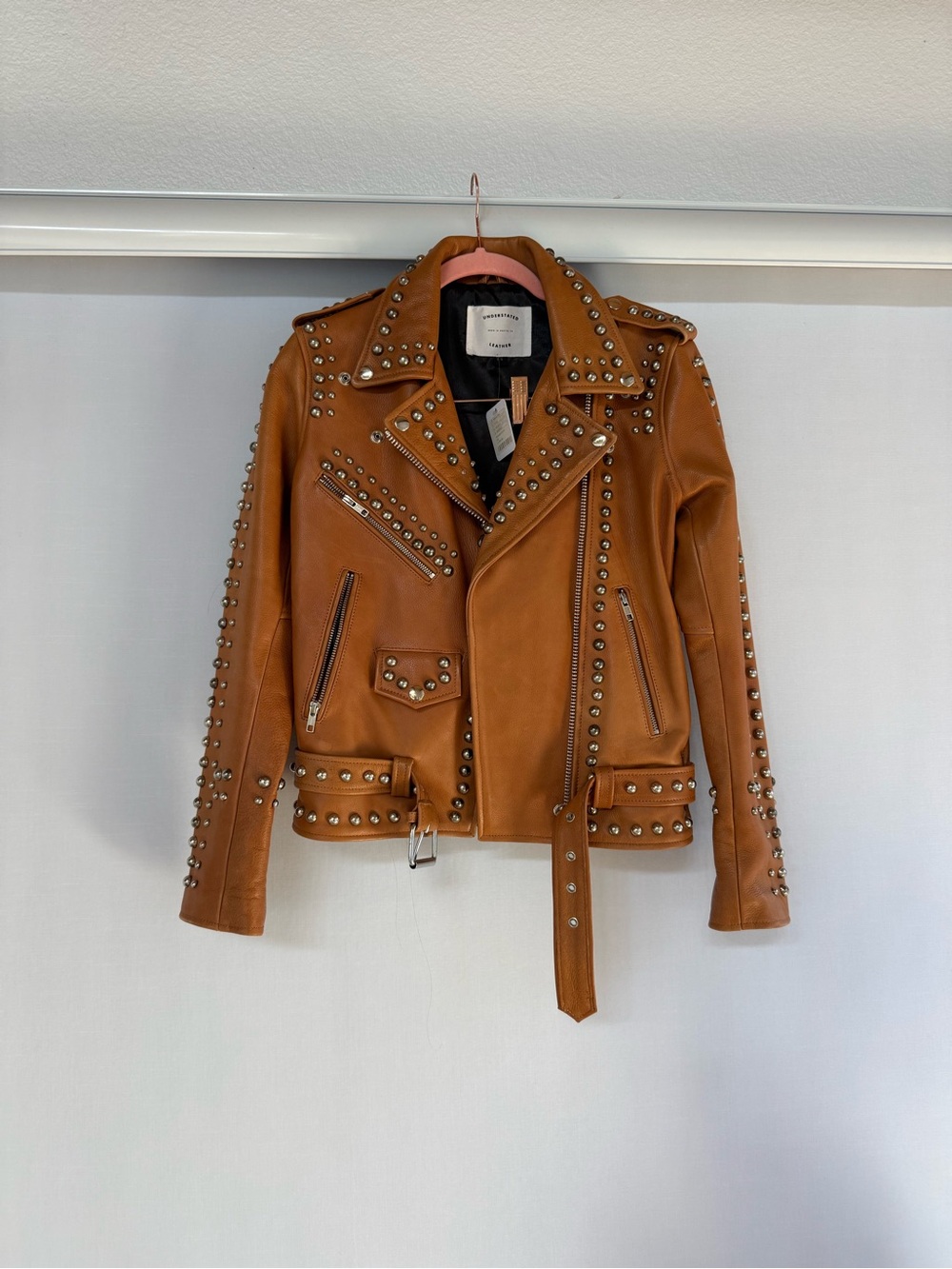 Understated leather jacket size can brand new